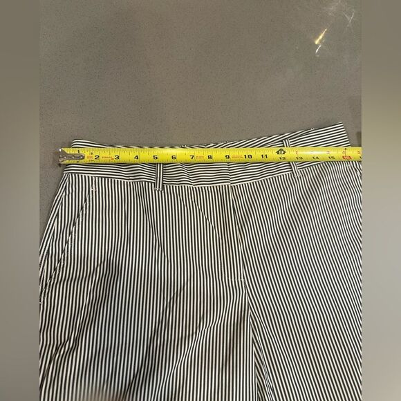 Lafayette 148 New York Striped Wide Leg Crop Cotton Blend Women's Pants Size 6 - Picture 7 of 11